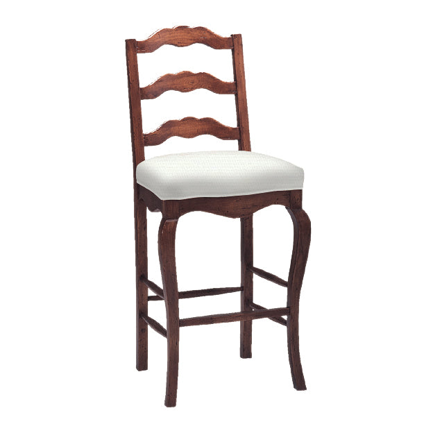 Ladderback Upholstered Seat Barstool (Bar Height)