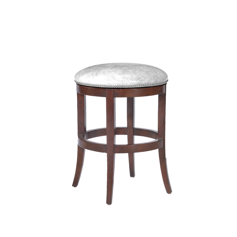 Veranda Backless Upholstered Swivel Barstool (Bar Height)