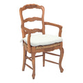 French Ladderback Rush Seat Arm Chair