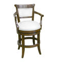 Veranda Upholstered Back Swivel Barstool with Arms (Bar Height)