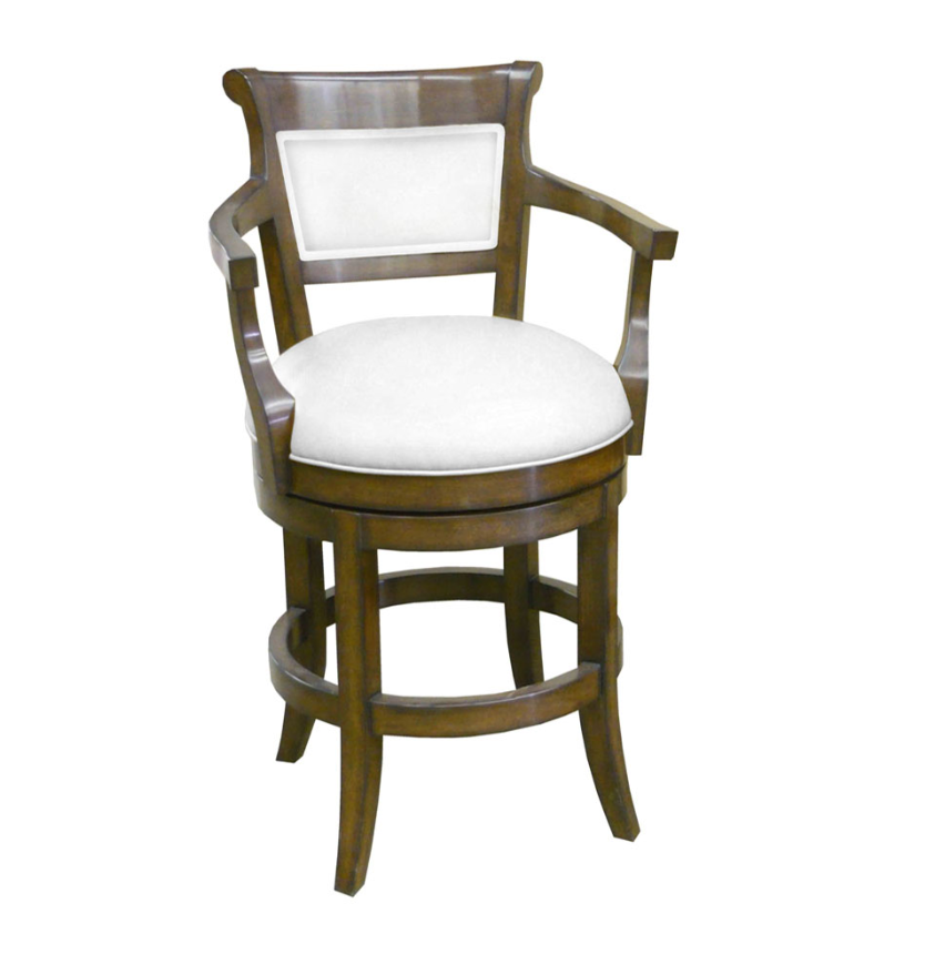 Veranda Upholstered Back Swivel Barstool with Arms (Bar Height)