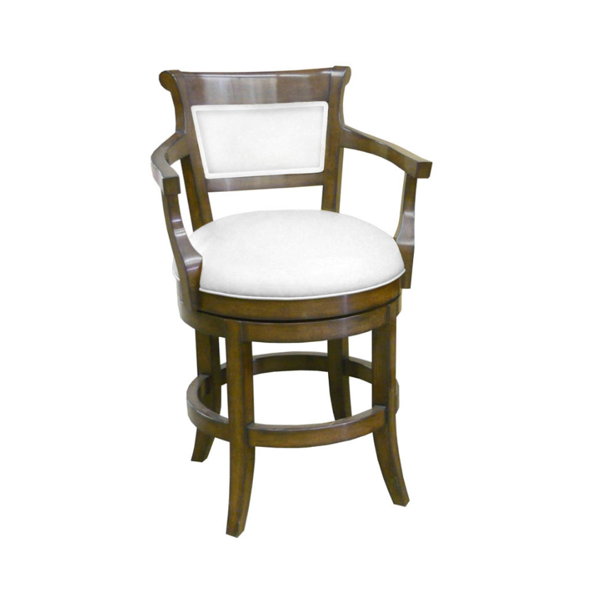 Veranda Upholstered Back Swivel Barstool with Arms (Counter Height)