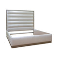 Upholstered Eastern King Bed + Horizontal Channels | Plinth Base