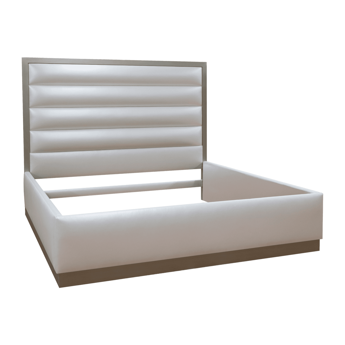 Upholstered Bed | Horizontal Panel Tufting | Plinth Base