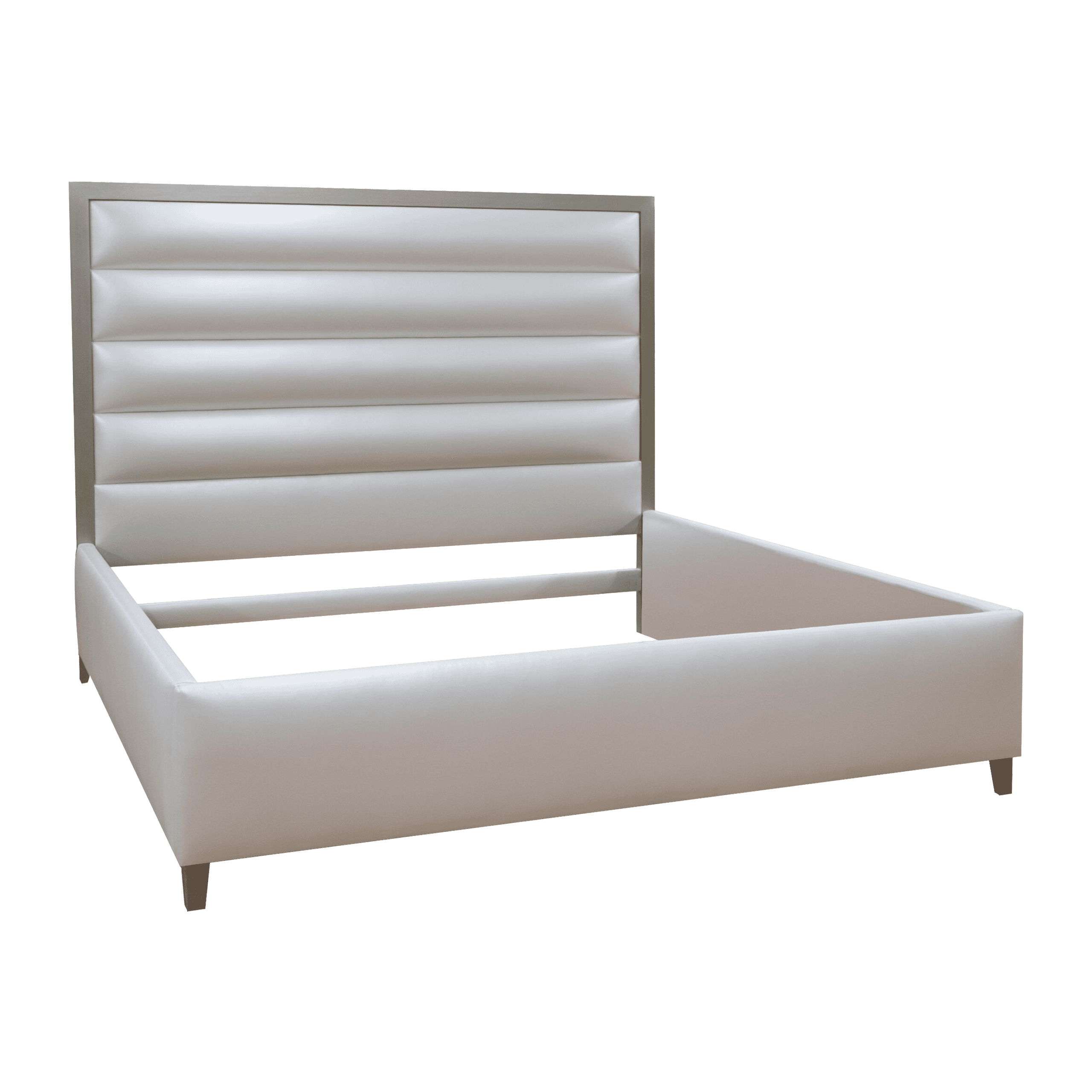 Upholstered Bed | Horizontal Tufting | Tapered Legs