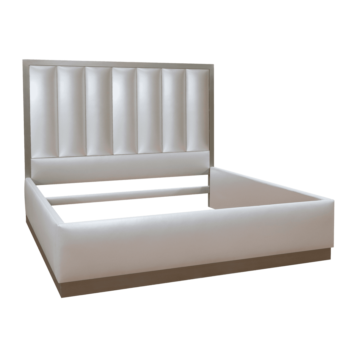 Upholstered Bed | Vertical Panel Tufting | Plinth Base