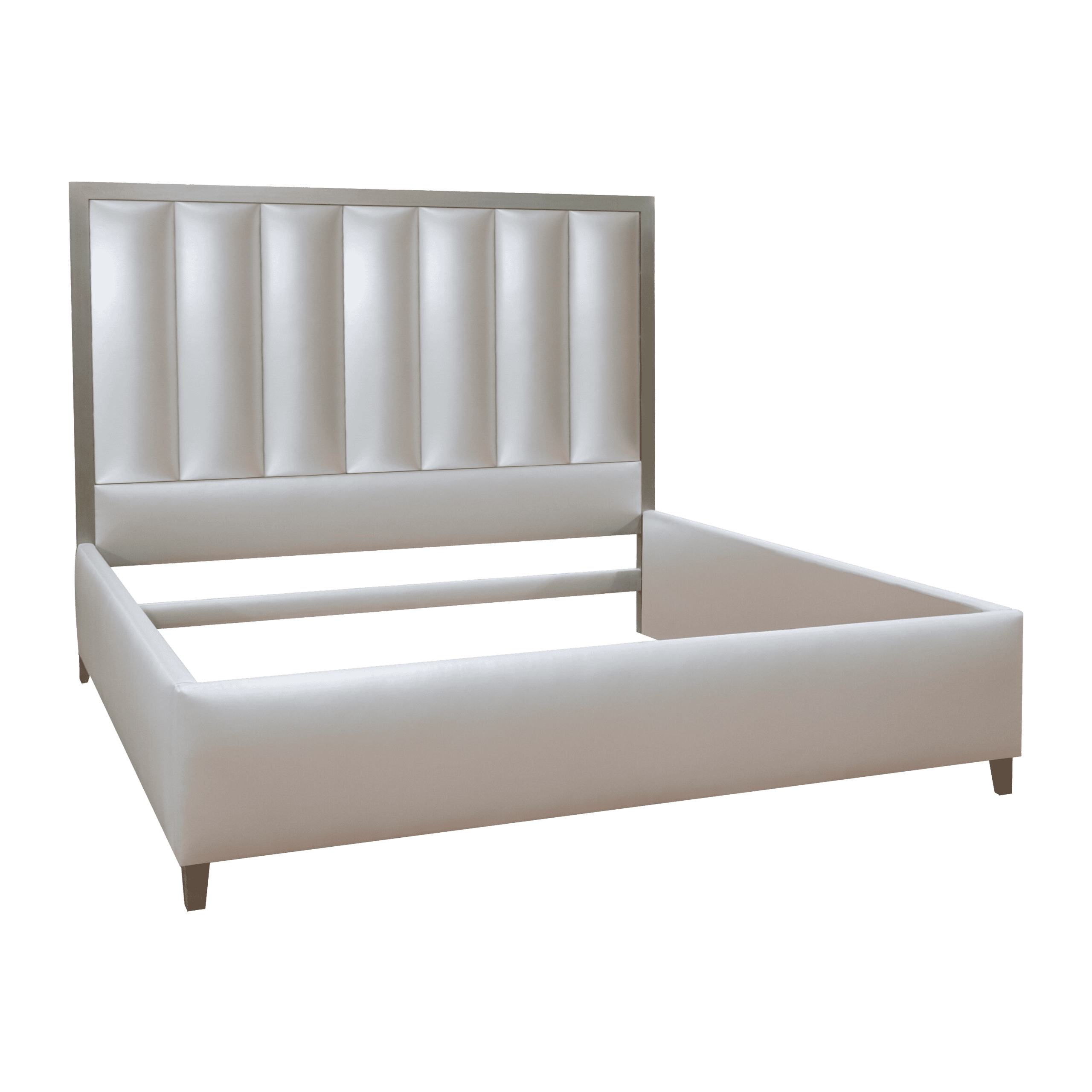 Upholstered Bed | Vertical Tufting | Tapered Legs